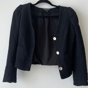 Black crop blazer
